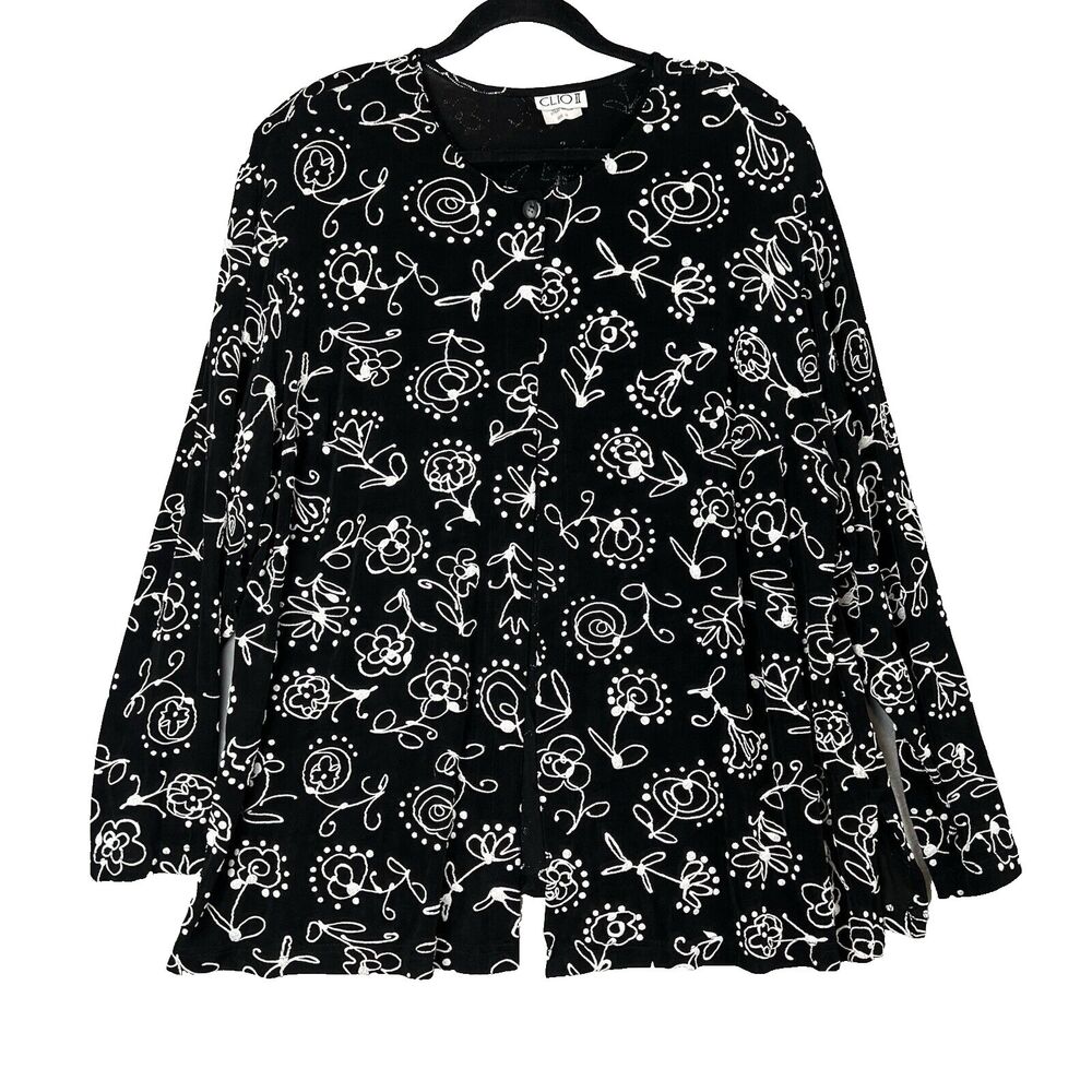 Vintage CLIO II‎ Cardigan Size 1X  Whimsigoth Slinky Emberiodee One Button